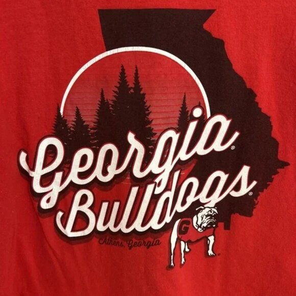 Georgia Bulldogs Retro Graphic State Outline T-Shirt Hanes Nano Tee Athens GA XL - Picture 3 of 6